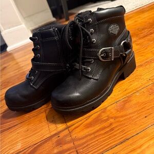 Harley-Davidson Women's Black Leather Combat Boots